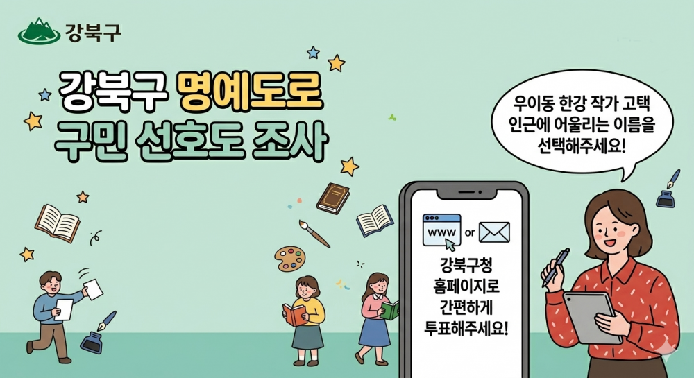 강북구 첫 명예도로 명칭 구민 선호도 조사 실시